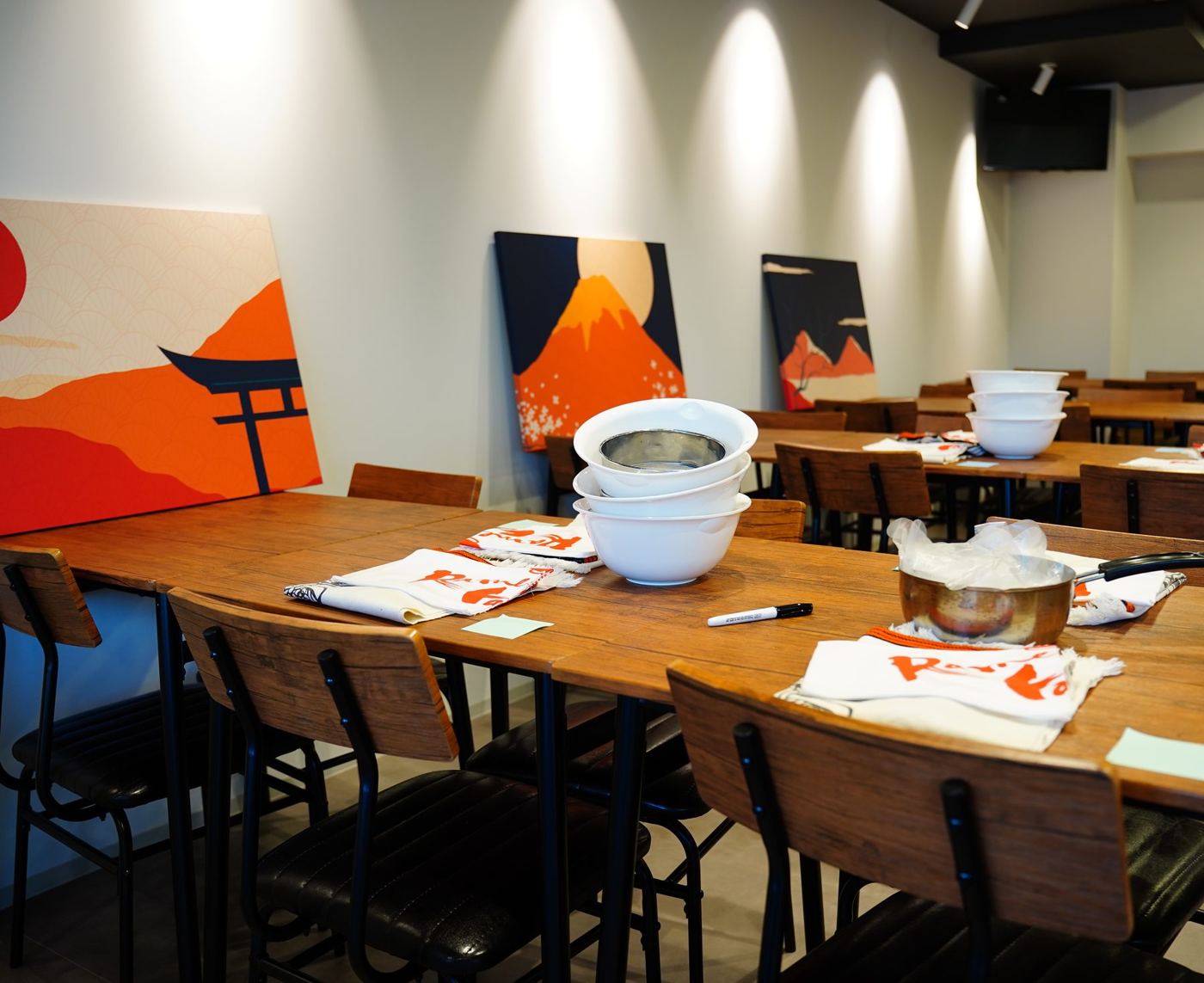 Table set for a private class